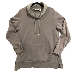 D & Co. Active Wear Gray Sweatshirt Top Womens Cowl Neck  Denim & Co. Sz XL